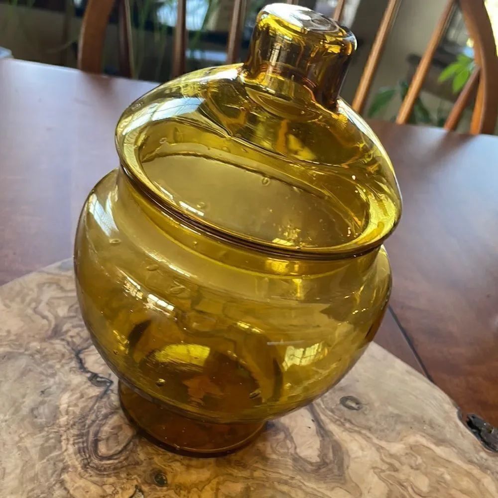 Enesco Amber Glass Apothecary Jar